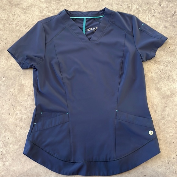 Scrubletics XS navy scrub top. LIKE NEW - Picture 1 of 5